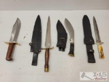 (4) Large Knives and Sheaths