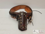 Leather Revolver Holster Belt