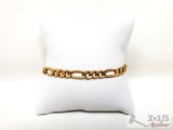 14k Gold Figaro Bracelet, 10g
