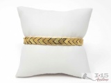 14k Gold Chevron Style Bracelet, 17g