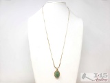 14k Gold Chain & Beetle Pendant, 15g