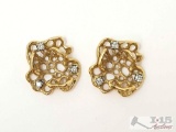 (2) Diamond 14k Gold Pendants