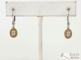 14K Gold & Diamond Earrings, 1g