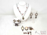 Sterling Silver Necklaces, Earrings, Bracelets, & Pendants, 149g