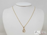 Costume Jewelry Wishbone Necklace