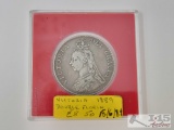 Sterling Silver 1889 Victorian Florin Coin