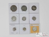 (9) Silver Content Foreign Currency Coins