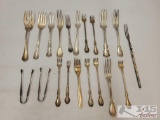 Sterling Silver Forks & Tongs, 670g