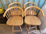 4 Wooden Bar Stools