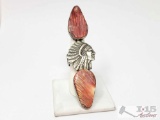 San Felipe Troncosa Spiny Oyster Sterling Silver Chief Ring, 29g