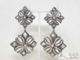 Native American Sterling Silver Earrings, 22.7 g