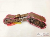 NEW!!! Showman Pink Whip Stitch Spur Straps