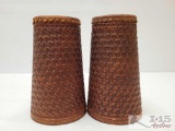Leather Basket Weave Tooled Cowboy Cuffs