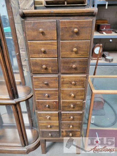 Antique Multi Drawer Spool Cabinet