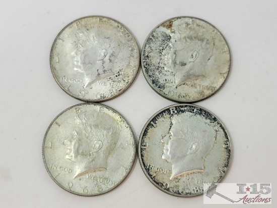 (4) 40% Silver Kennedy Half Dollars