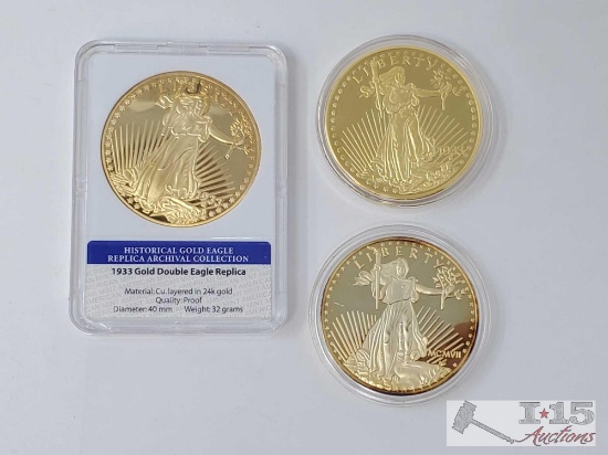 (3) American Eagle Twenty Dollar Replica Coins