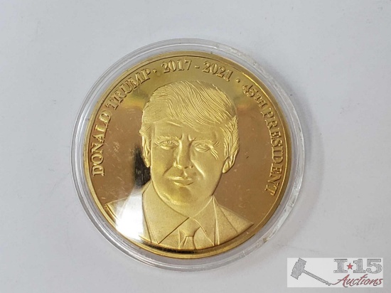 Donald Trump 2017-2021 Presidential Gold Toned Coin
