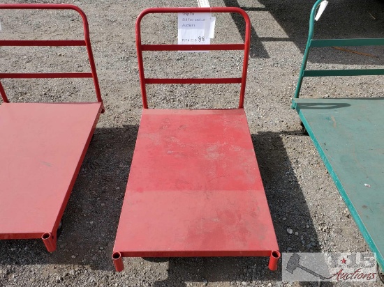 Red Metal Platform Truck