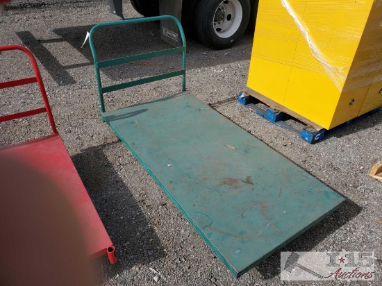 Green Metal Platform Truck