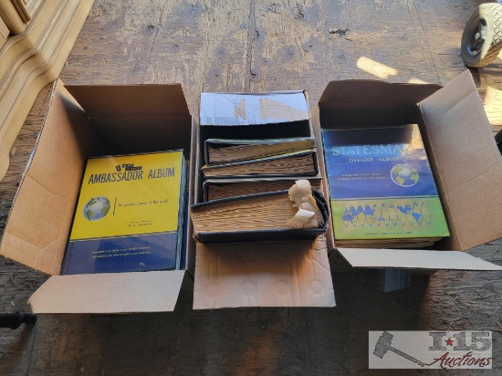 (3) Boxes of Stamp Albums