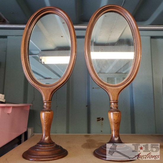 (2) Wooden Mirrors