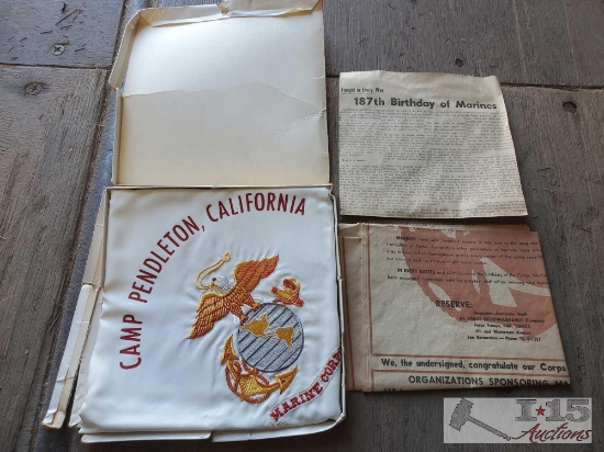 U.S. Marine News Papers and Embroidered Cloth