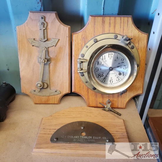 Antique Protractor, Inclinometer & Seth Thomas Clock
