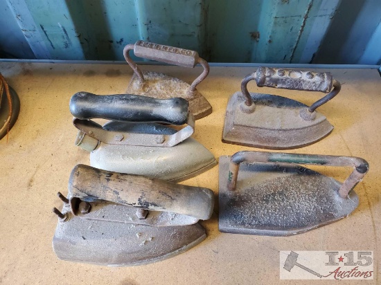 (5) Antique Irons