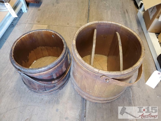 (2) Vintage Wooden Baskets