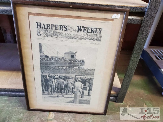 Framed "Harpers Weekley Journal of Civilization"
