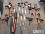 (11) Ratchet Bar Clamps/Spreader and a Weed Knife