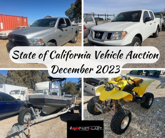 State of California Vehicle Auction December 2023