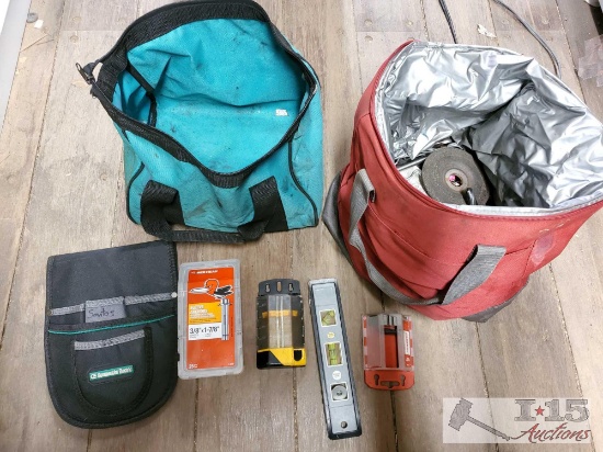 2 Bags, Levels, Pliers, Screwdrivers, Sleeve Anchors, Tier Pressure Gage, and More!