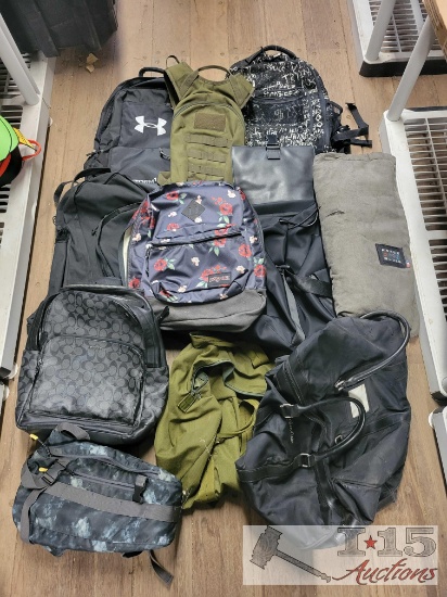 (11) Backpacks, Crossbody Bag & Duffle Bag