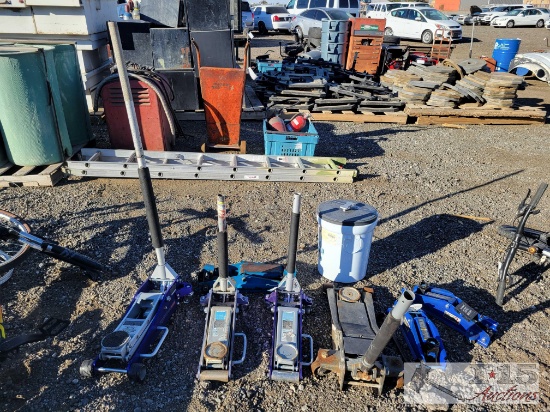 (7) Floor Jacks & (1) Dog Paw Bucket