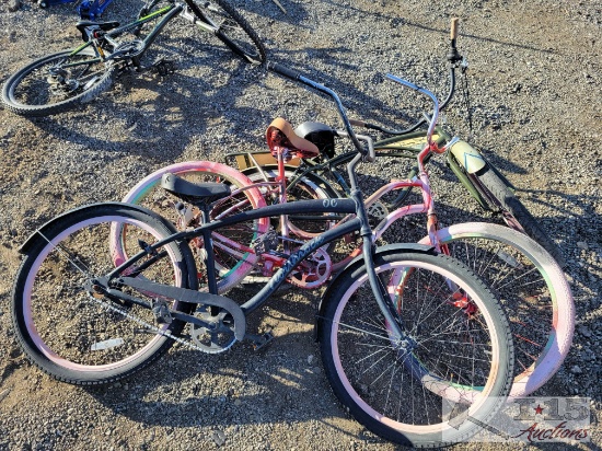 (3) Beach Cruiser Bicycles