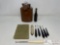 Glass Bottle, Soldiers Book, Hook, File & Tools