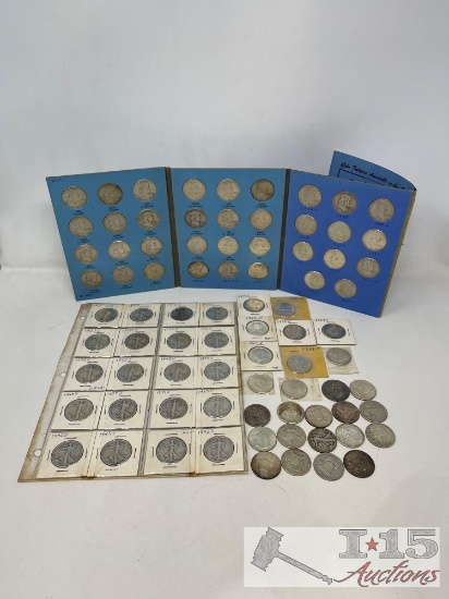 (81) 90% Silver Half Dollar Coins