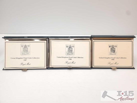 3 United Kindom Royal Mint Proof Coin Collection