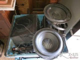 Totes of Speakers, Speaker Kits, Amplifiers & More