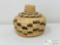 Vintage Native American Papago Lidded Basket with Designs