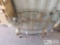 Metal table with glass top