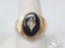 14k Gold Ring with Rhinestones, 10g