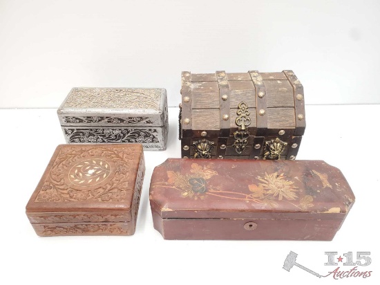 4 Wooden Jewlery Boxes