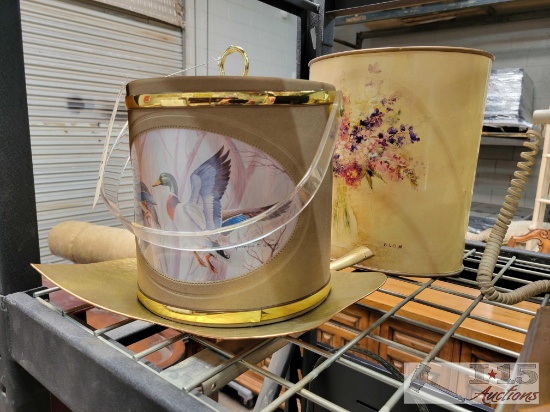 Ice Bucket, Trash Bin, Metal Tray