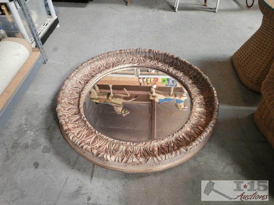 Framed Circular Mirror