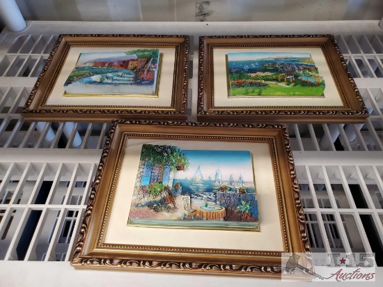 (3) 3D Ocean Veiw Artwork Pieces