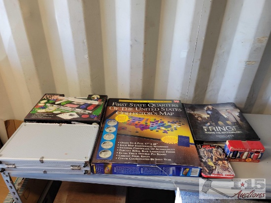 Poker Set, Playing Cards, and Trading Cards