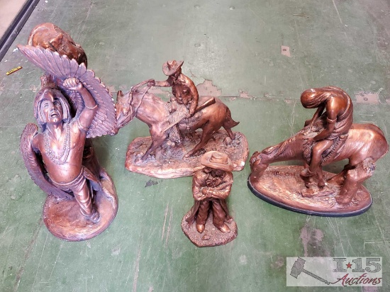 4 Cowboy and Indian Figurines