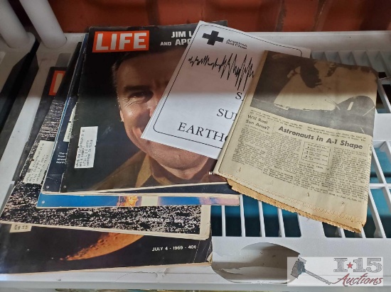 Space Walk Newspaper & "Life" Magazines